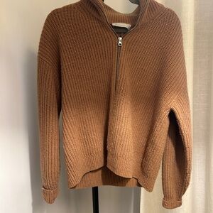 Everlane Brown Half-Zip Knit Sweater